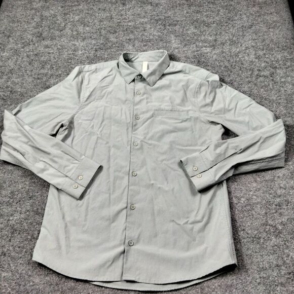 Lemon Other - Lululemon Shirt Mens Sz M Gray Performance Button Front Long Sleeve
